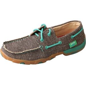 Twisted X ecoTWX Boat Shoe Moccasin Turquoise Lace Casual Comfort